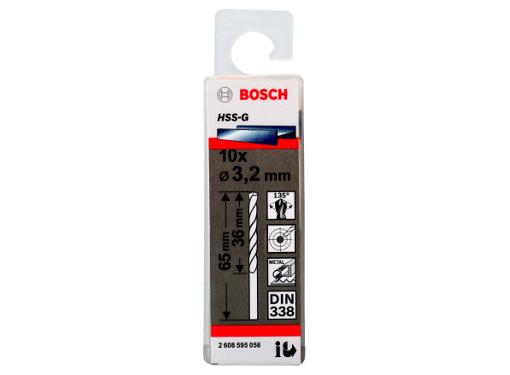 Изображение товара Сверло по металлу BOSCH 3.2мм 10шт HSS-G для точного сверления металла