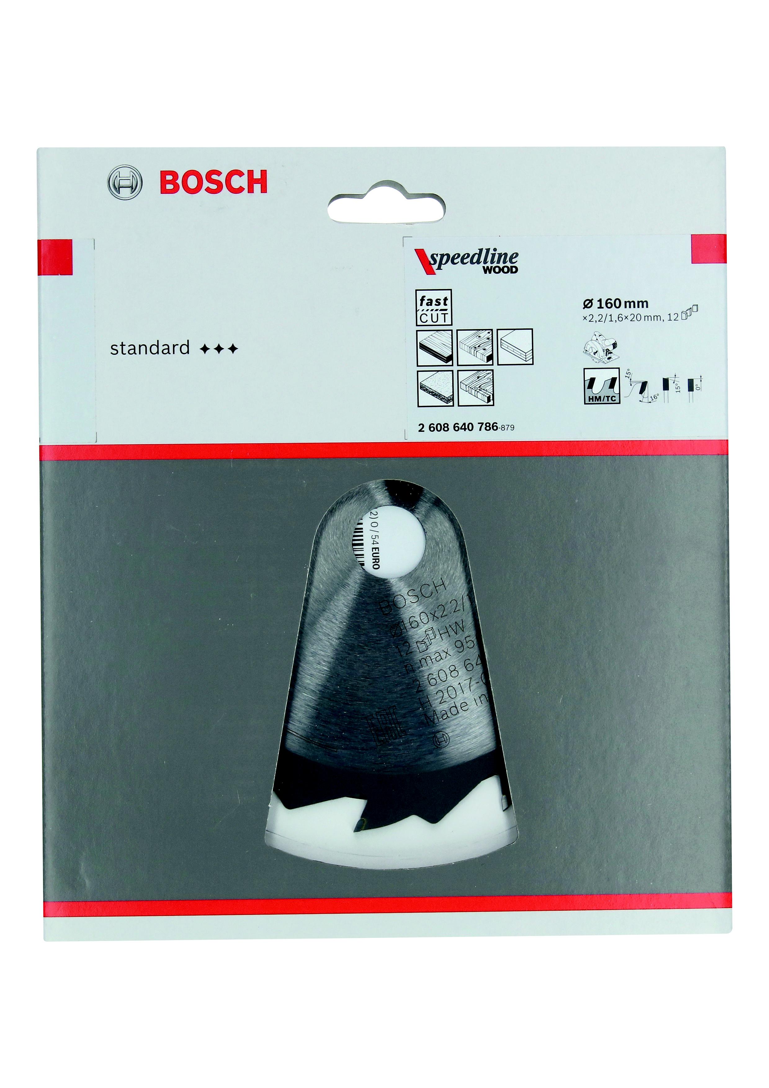 фото Диск пильный твердосплавный bosch ф160х20мм 12зуб. (2608640786)