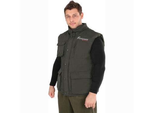 Изображение товара Теплый жилет для рыбалки FISHERMAN NOVA TOUR Шел Хаки S с большими карманами