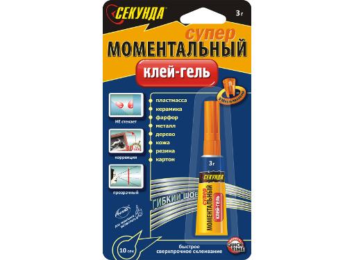 Изображение товара Клей-гель СЕКУНДА моментальный 3г