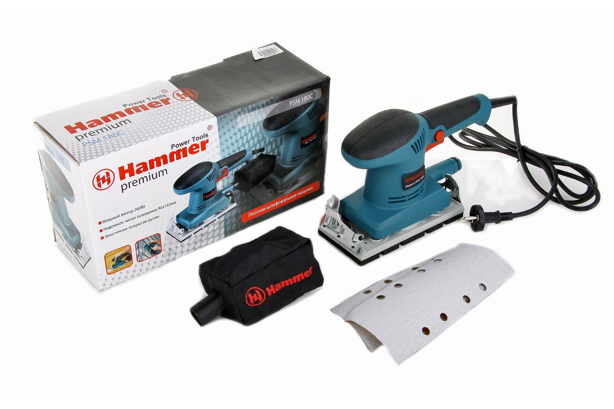 Вибрационная шлифмашина HAMMER PSM180C PREMIUM купить в Уфе по доступной  цене: характеристики и фото