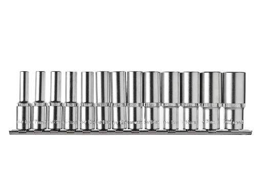 Изображение товара Набор торцевых головок KRAFT 3/8'' 13 шт 6-19 мм высокие КТ700317