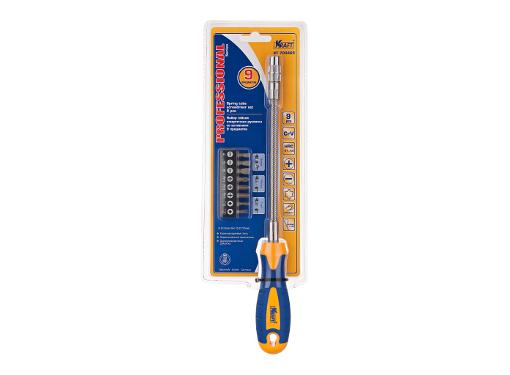 Изображение товара Отвертка KRAFT КТ 700469 с гибкой рукояткой и 9 битами