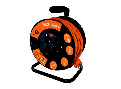 Изображение товара Удлинитель силовой на катушке TDM УКз16-004 IP44 40м 4 гнезда 16А