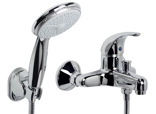 Изображение товара Стильный смеситель для ванной КИТ ВОЛНА 16069 из латуни с хромом и никелем