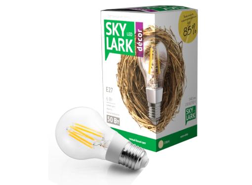 Изображение товара Светодиодная лампа SKYLARK D002 E27 A60 6W теплый свет 2700K 540 Лм