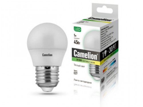 фото Лампа светодиодная camelion led5-g45/830/e27