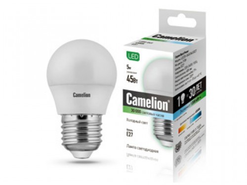 фото Лампа светодиодная camelion led5-g45/845/e27