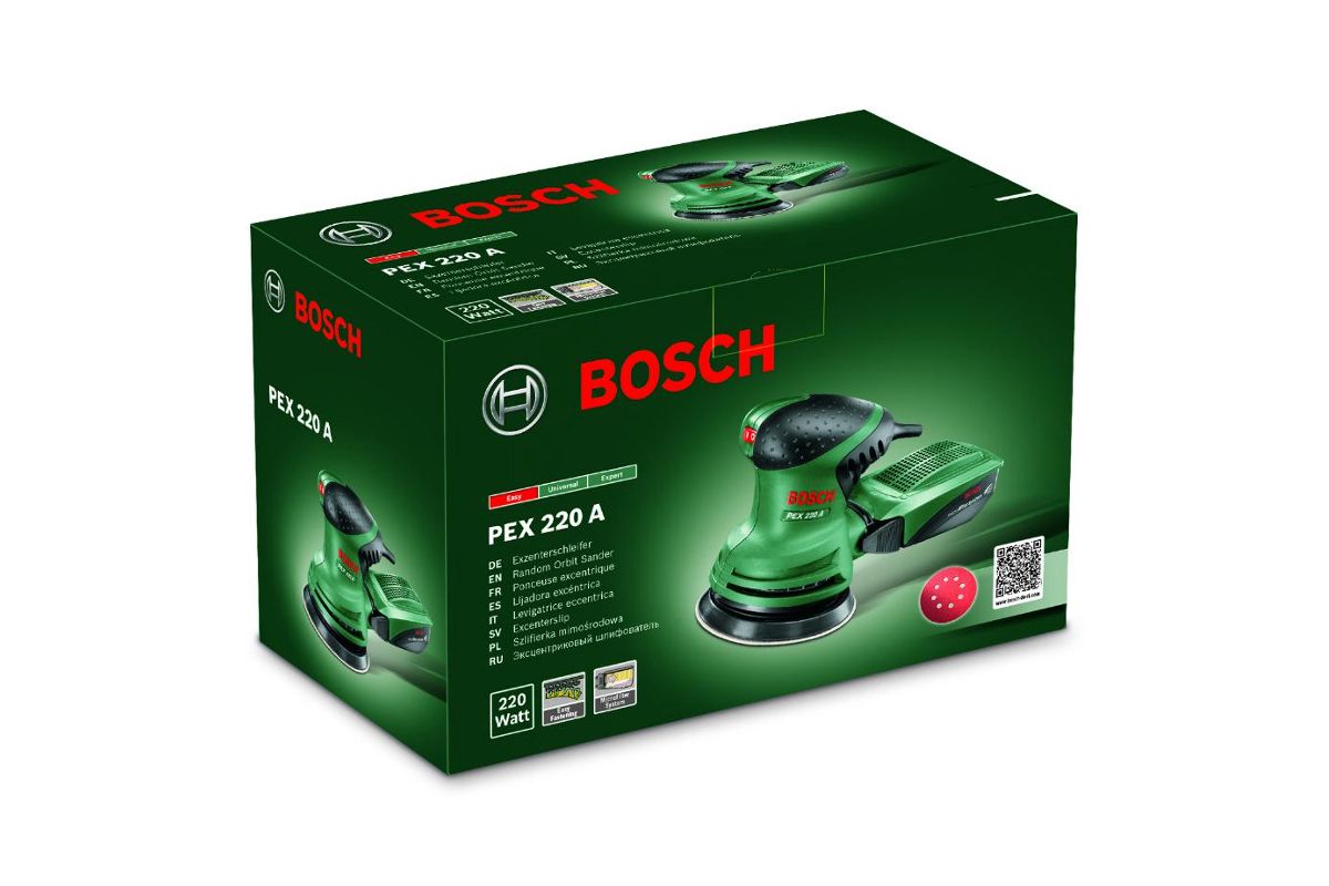 Эксцентриковая машина BOSCH PEX 220 A (0603378020) купить в Уфе по  доступной цене: характеристики и фото