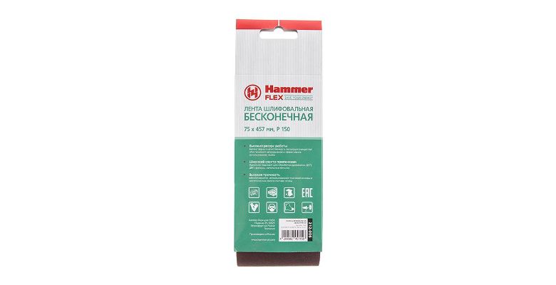 Лента шлиф. бесконечная HAMMER 75х457мм P150 (212-006)