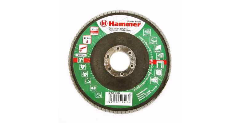 Круг Лепестковый Торцевой (КЛТ) HAMMER КЛТ 1 Ф125х22 Р150 213-006