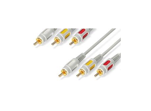 Изображение товара Шнур DELINK 3669 3RCA-3RCA Grey пластик 7 метров для видео