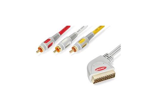 Изображение товара Шнур DELINK 3616 3RCA-SCART серый 5м для видео