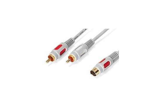 Изображение товара Видеокабель DELINK 3850 SVHS-2RCA 10м серый