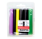 Термоусадочная трубка RADPOL Ф2.4/1.2-12,7/6.4мм 9см разноцветные (7922)