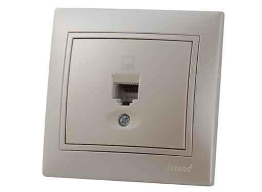 Изображение товара Розетка компьютерная LEZARD 701-3030-139 серия Мира жемчужно-белый перламутр