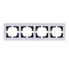 Изображение товара Рамка LEZARD 703-0202-149 4-ая горизонтальная белая с белой вставкой