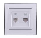 Изображение товара Розетка компьютерная LEZARD 703-0225-143 с RJ45 и RJ11, белая