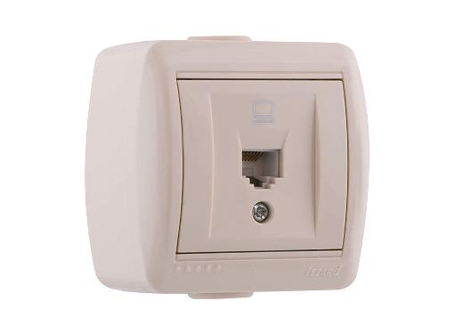 Изображение товара Розетка компьютерная LEZARD 710-0300-139 бежевый евро стандарт надежная
