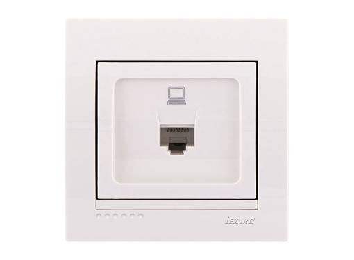 Изображение товара Розетка компьютерная LEZARD 702-0202-139 белая надежная монтаж и безопасность
