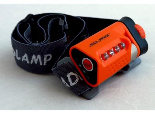 Изображение товара Налобный фонарь SOLARIS L40 оранжевый с сенсорным управлением, IPX6, 20 Лм