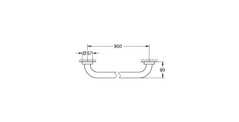 Поручень для ванной GROHE 40795001 900мм хром