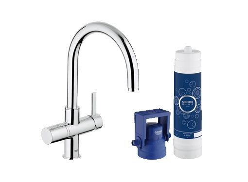 Изображение товара ГРОHE Blue Pure Смеситель для кухни с фильтром, однорычажный, хромированный