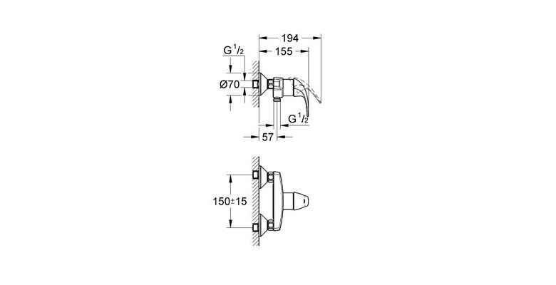 ��������� ��� ���� GROHE BAUCURVE 32807000