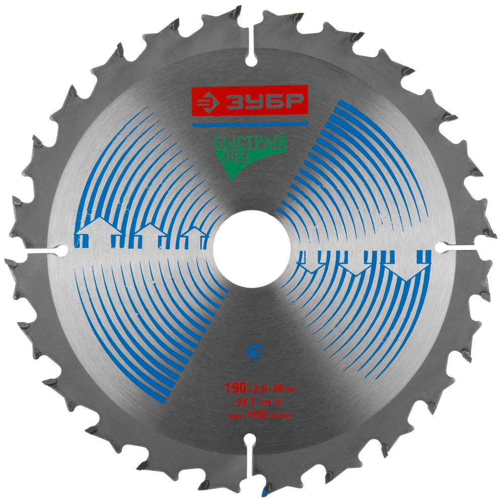 фото Диск пильный твердосплавный зубр ф190х30мм 24зуб.