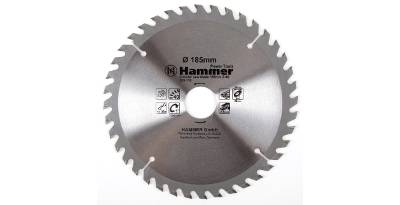 Диск пильный твердосплавный HAMMER Ф185х30мм 40зуб.