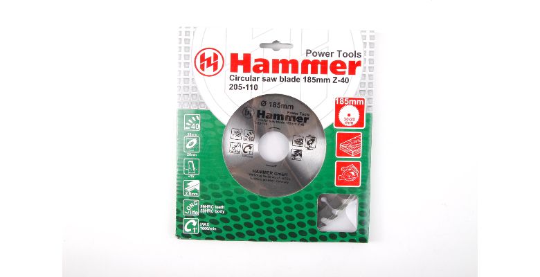 Диск пильный твердосплавный HAMMER Ф185х30мм 40зуб.