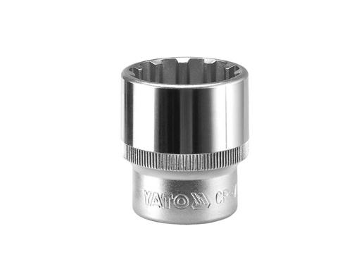 Изображение товара Головка YATO SPLINE 1/2 дюйма, размер 22х38 мм, инструментальная сталь