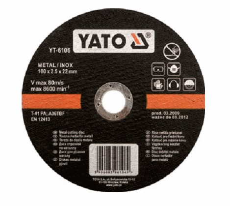 

Круг отрезной Yato 125х1.2х22 yt-6103