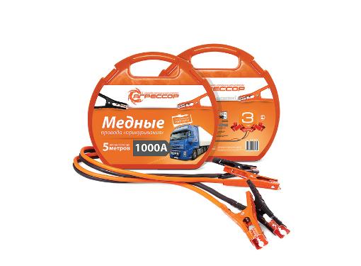 Изображение товара Провода прикуривания АГРЕССОР AGR-1000 5м 1000А морозостойкие кейс