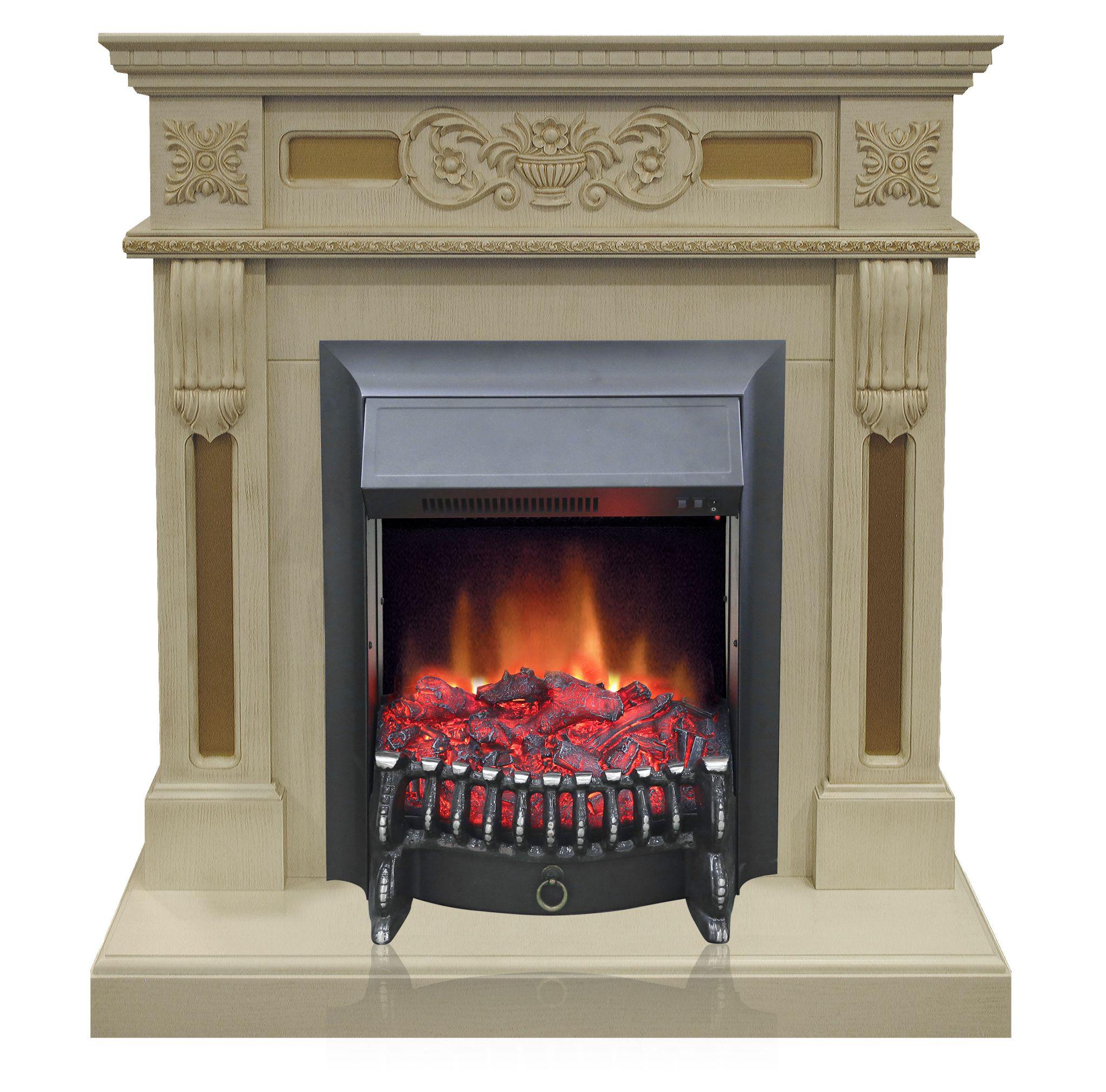 

Электрокамин Real flame Corsica wt + очаг fobos lux bl s