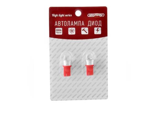 Изображение товара Автолампа SKYWAY ST10HP-1WB R светодиодная для автомобиля 2 шт красный 12 В