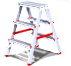 Двухсторонняя стремянка НОВАЯ ВЫСОТА 3120203 NV300, 3 ступени алюминий