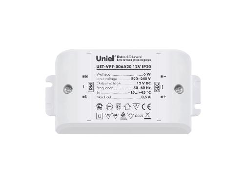 Изображение товара Блок питания UNIEL UET-VPF-006A20 6 Вт 12 В IP20 для LED