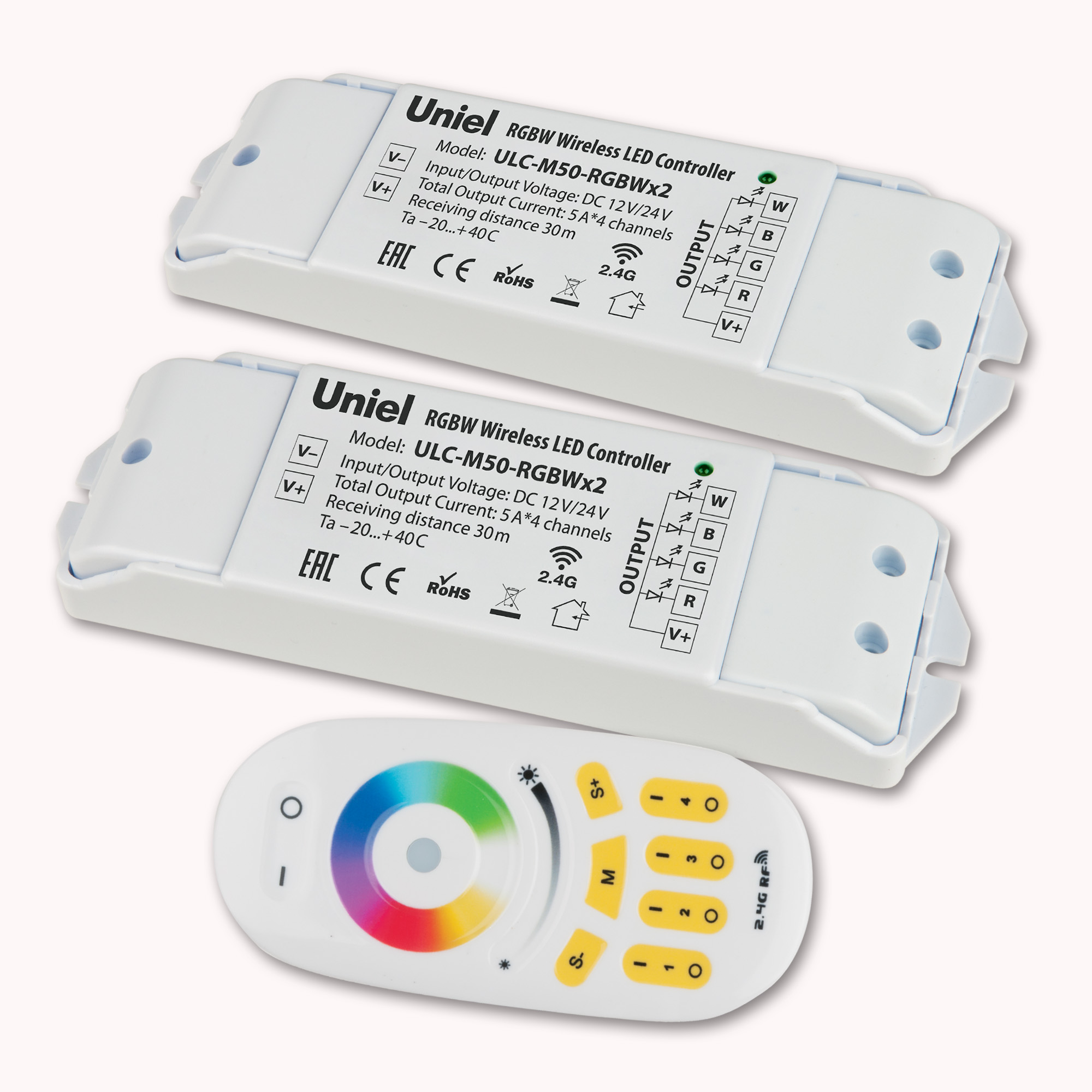 

Контроллер Uniel Ulc-m50-rgbwx2 white