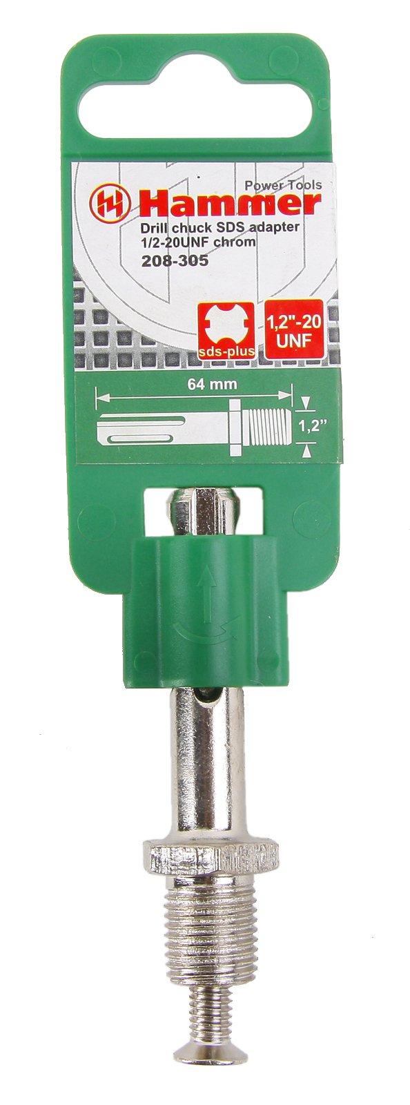 

Переходник Hammer 208-305 adapter 1/2-20unf sds+ -> патрон 1/2, 208-305 adapter 1/2-20unf sds+ -> патрон 1/2