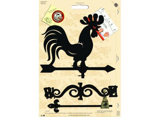 Изображение товара Флюгер DUCK & DOG 067 Петух из стали, черный, размер 51х42 см