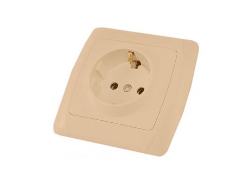 Изображение товара Розетка TDM SQ1805-0045 16А 250В с заземлением скрытая установка бежевый