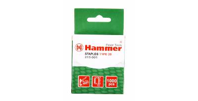 Скобы для степлера HAMMER 215-001 12мм, тип 28, 1000 шт.