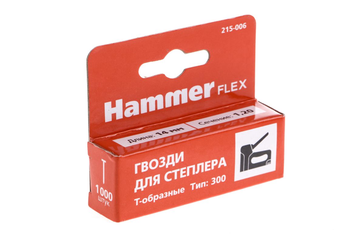 Гвозди для степлера Hammer Гвозди 14мм, 1.2 мм, Т-образ. (тип300) - цена,  отзывы, фото - купить в Москве, СПб и РФ