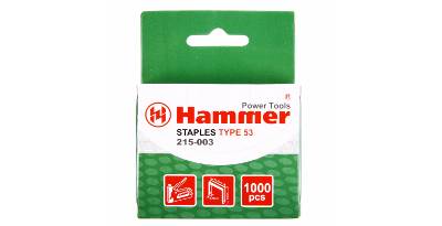 Скобы для степлера HAMMER 215-003 14мм, тип 53, 1000 шт.