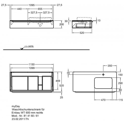 Столешница Keramag F824160000