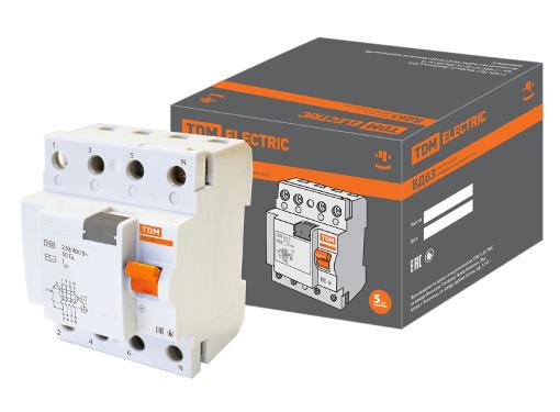 Изображение товара УЗО TDM SQ0220-0008 4-полюсное 30мА 32А электромеханическое