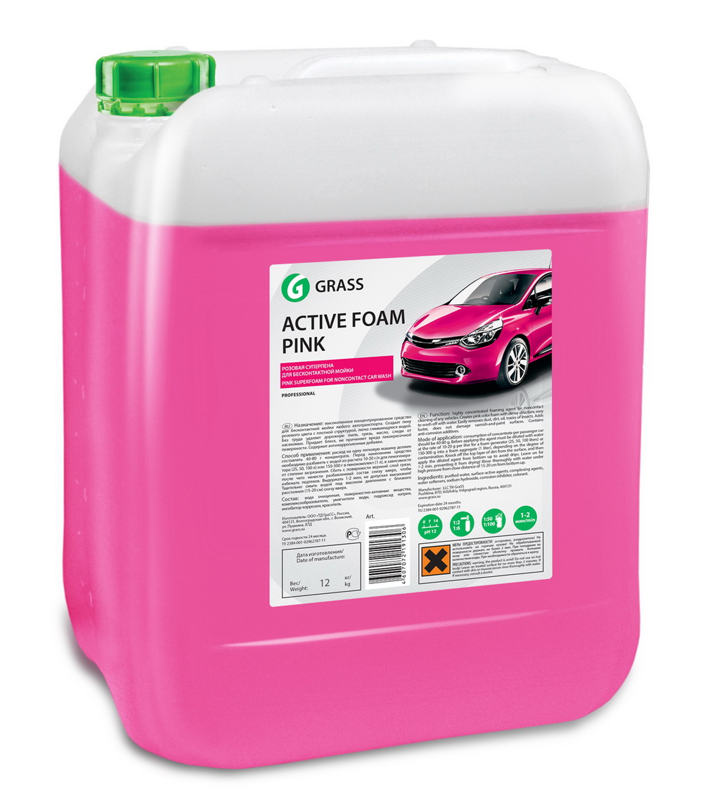 

Автошампунь Grass 113122 active foam pink, 113122 active foam pink