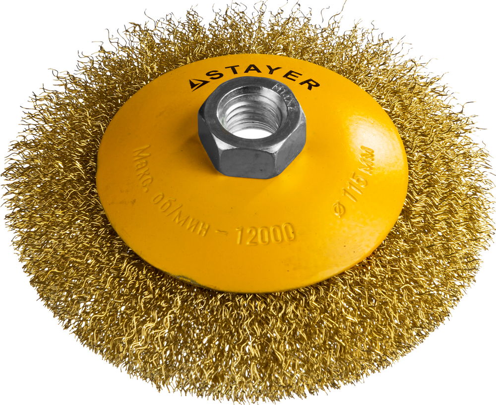 

Кордщетка Stayer тарелка 115мм для УШМ гофрированная латунированная сталь (professional 35133-115, тарелка 115мм для УШМ гофрированная латунированная сталь (professional 35133-115)