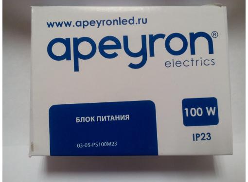Изображение товара Блок питания APEYRON 100Вт для светодиодных систем, IP20, 12В